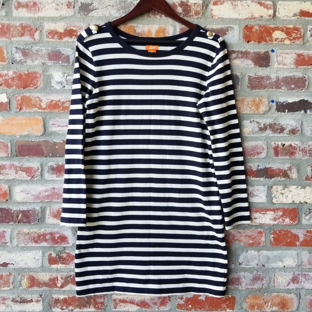 striped Long Sleeve Dress classic nautical career